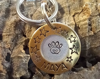 Médaille Duo pour chien ou chat, médaille d'identité gravée chien ou chat