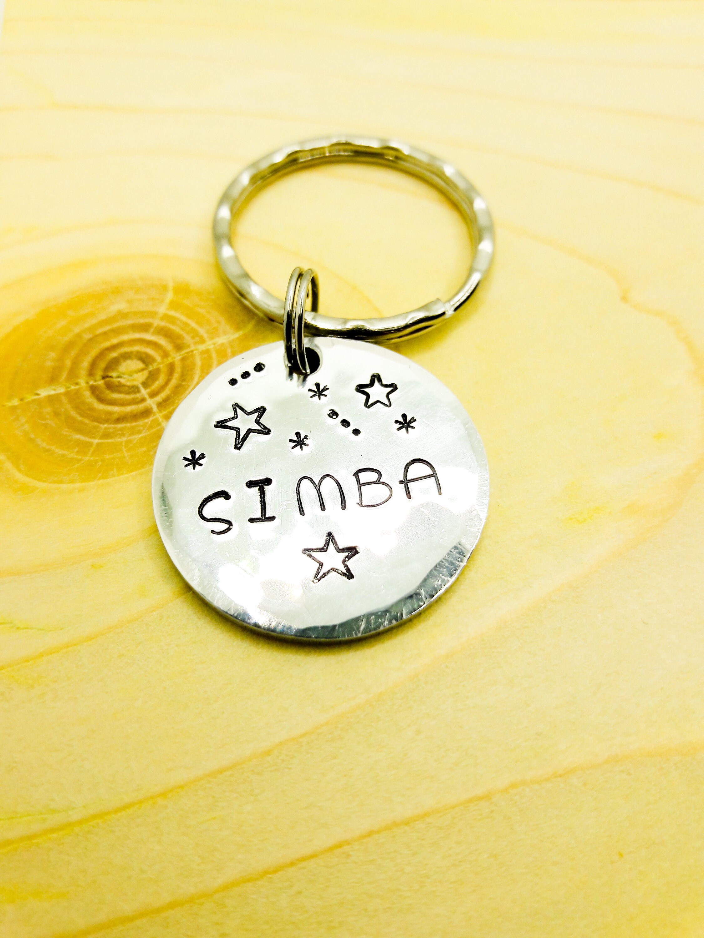 Médaille Identité Chien ou Chat, Médaille Ronde Gravée, Finition Martelée