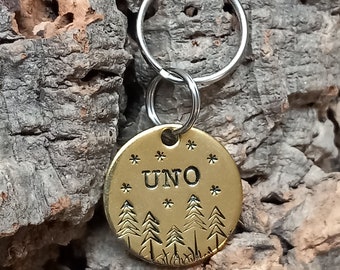 Médaille identité gravée "UNO" chien ou chat