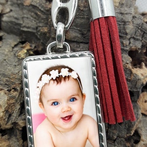Personalized photo metal key ring, Christmas birthday gift key ring, Mother's Day or Grandmas image 3