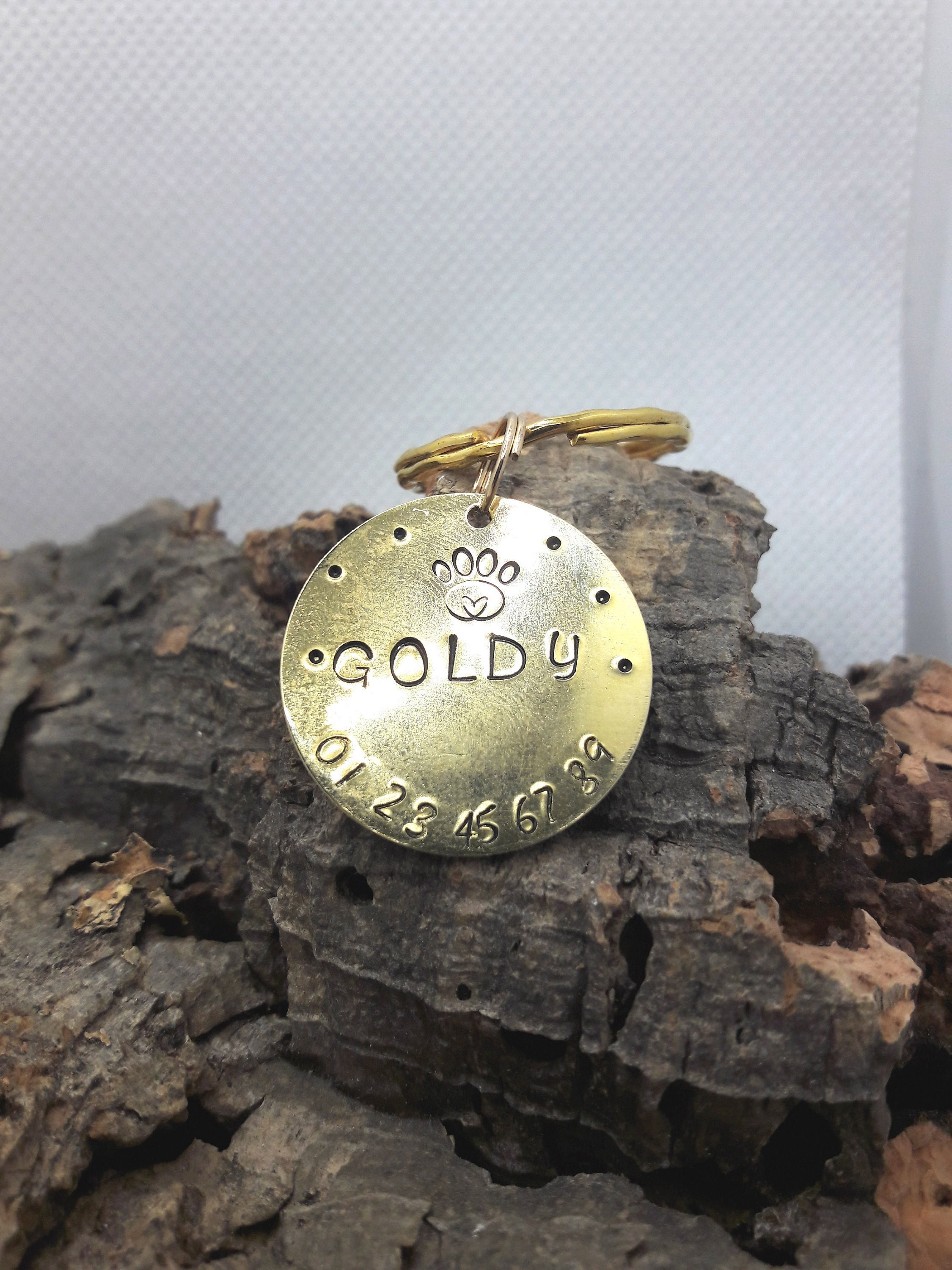 Médaille Identité Chien Chat, Médaille Ronde Laiton Gravée