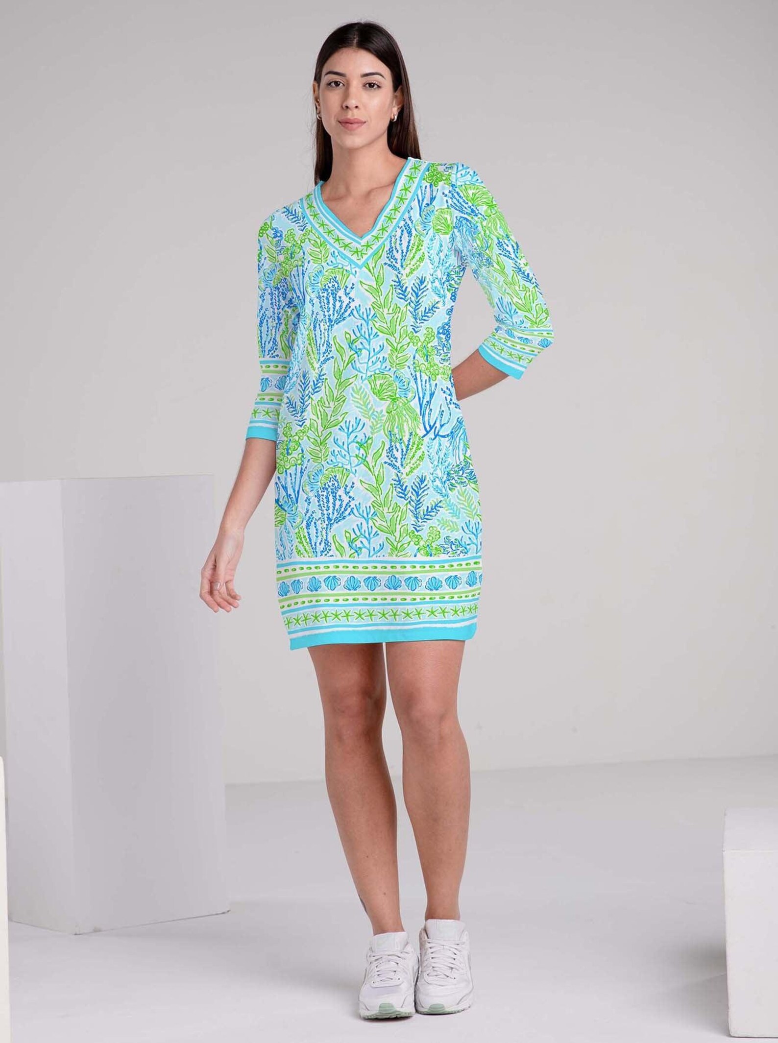 Ladies' Elbow Sleeve Dress - Deep Sea main image 1