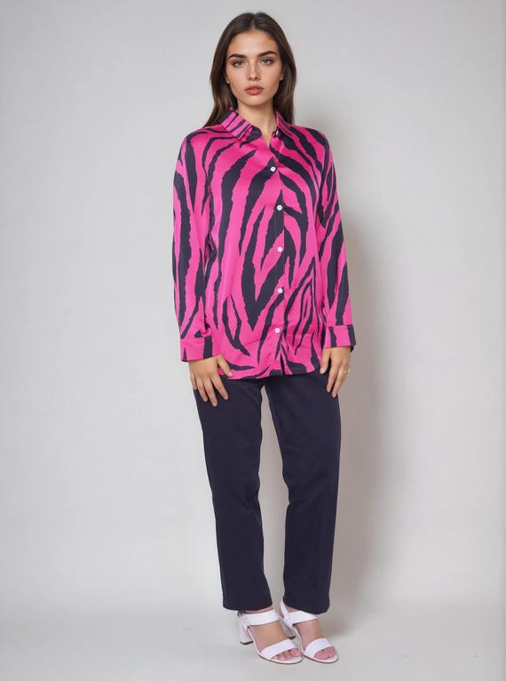 Pink Panther Print Silk Shirt Australia