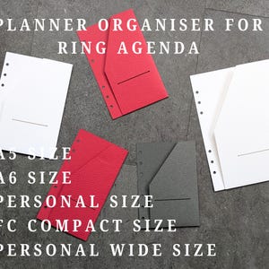 Planer Organizer für Planer, Lederstrukturordner, Größen A5, Personal, P-WIDE, FC Compact und A6, Karton, minimalistischer Touch, UK