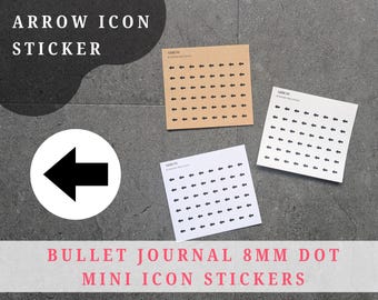 Pfeilsymbol Planeraufkleber, Kraft, Weiß und Matt transparent, 8 mm Punkt funktionale Aufkleber für Ihre Planer und Journals, UK Verkäufer