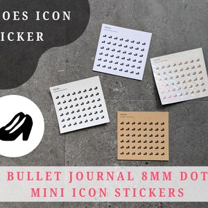 Schoenenpictogramplannerstickers, kraftpapier, wit, mat transparant en holografisch, functionele stickers 8 mm stippen, VK-verkoper