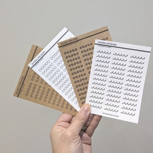 Pegatinas de reseñas de calificación, 5 estrellas, corazones, chiles y granos de café para planificadores, pegatinas funcionales, blancas y kraft, minimalistas, Reino Unido