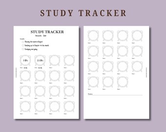 PRINTED study tracker refills in A5, HBxWA5, Personal wide, FCC, Personal, A6, Pocket plus and Pocket sizes for planners, insert, UK seller