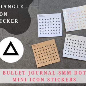 Driehoekpictogram plannerstickers, kraftpapier, wit, mat transparant en holografisch, functionele stickers van 8 mm met stippen voor je planners, VK-verkoper