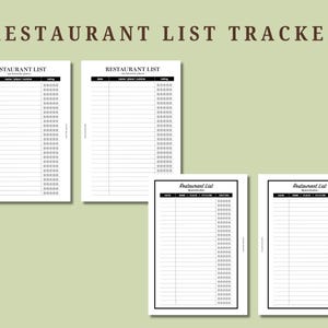 Gedruckte Restaurant liste tracker Refill in den Größen A5, HBxWA5, Personal breit, FCC, Personal und A6 für Planer, Bujo, Minimalist, UK Verkäufer