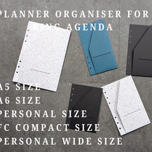 Planer Organizer für Planer, Lederstrukturpapier, Algenpapier, Größe A5, Personal, P-WIDE, FC Compact und A6, Karton, UK Verkäufer