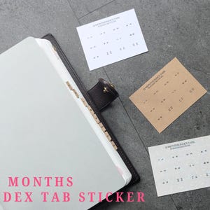 12 months index tab stickers for planners, holographic, kraft and white stickers, dividers, tabs, labels, minimalist touch, UK seller