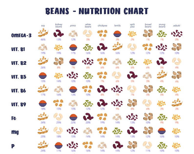 Beans Nutrition Sources Printable Poster vegan Diet, Healthy