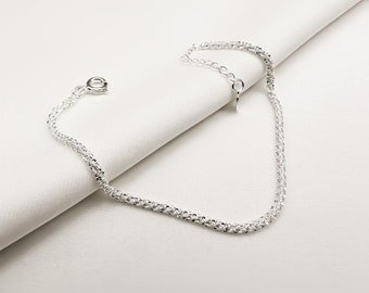 Funkelndes Armband 925 Sterling Silber, elegante Armkette, Damen Armband, Geschenk, Echtsilber Armband