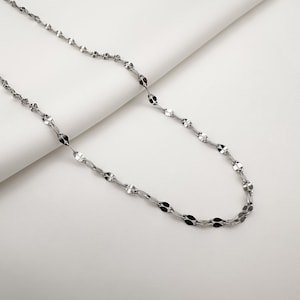 Collar de acero inoxidable en plata, collar de eslabones de acero inoxidable, collar de mujer, gargantilla