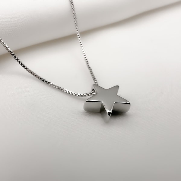 925 silver star necklace, chain with star pendant, women's silver chain, silver star necklace