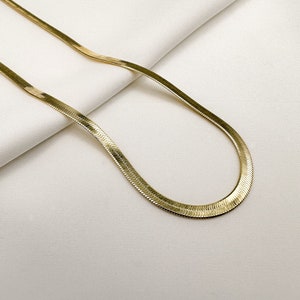 Snake chain in gold, 925 sterling silver, real silver jewelry in snake look, herringbone chain