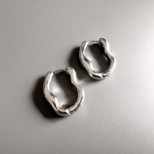 Geometric hoop earrings made of stainless steel in gold and silver, geometric earrings, stainless steel earrings, women's jewelry, gift