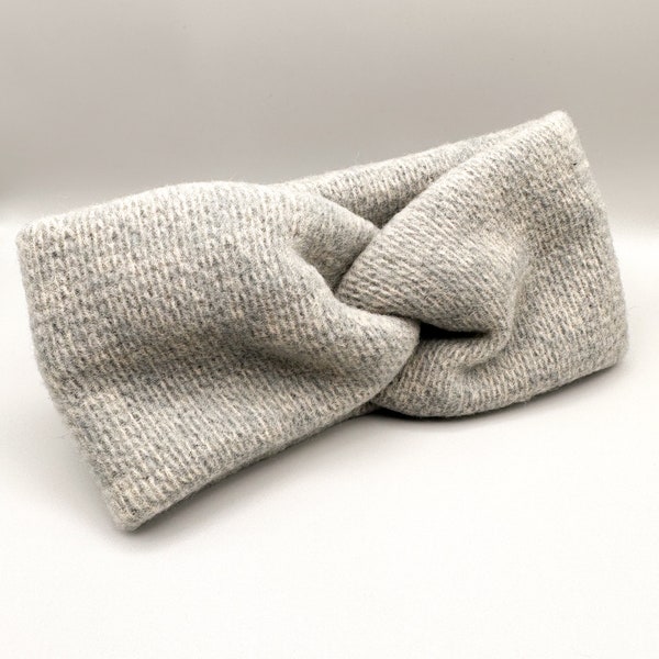 Haarband in Grau One Size, Stirnband aus Baumwolle, weiches Kontenhaarband, Ohrenwärmer One Size, Winter Stirnband