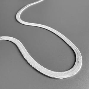 Snake chain in silver, 925 sterling silver, real silver jewelry in snake look, herringbone chain