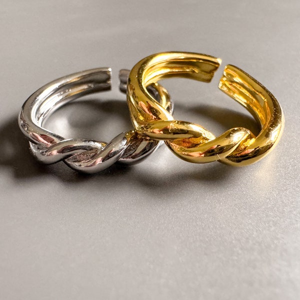 Knoten Ring, zierlicher Ring, zarter Ring, Freundschaftsring, dünner verstellbarer Ring,
