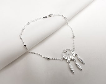 Bracelet attrape rêves argent 925, bracelet femme, bracelet simple, bracelet scintillant