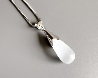 925 silver necklace with moonstone pendant, moonstone necklace, women's necklace, silver necklace with moonstone, gemstone necklace