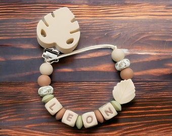 Personalized silicone leaf pacifier clip