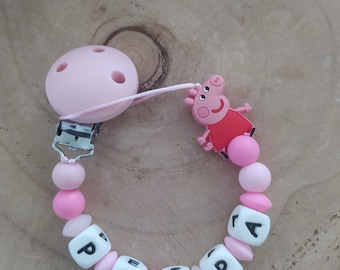 Pinza chupete de cerdito de silicona personalizada