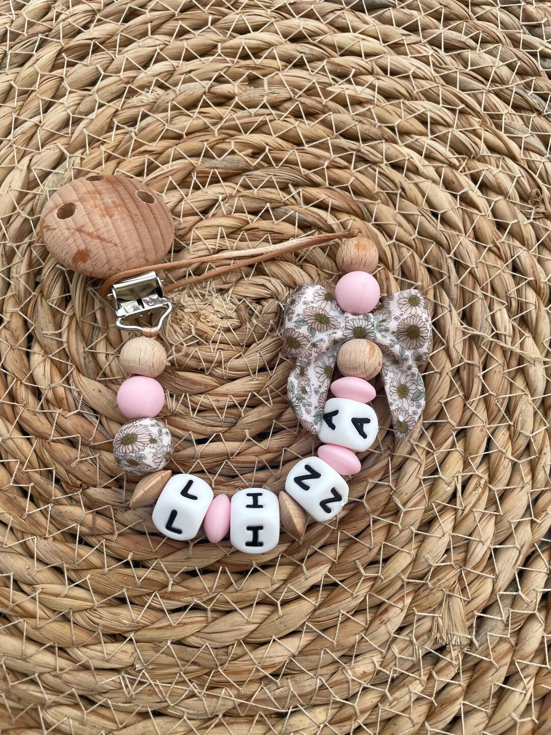 Personalized Silicone and Wood Bow Pacifier Clip - Etsy