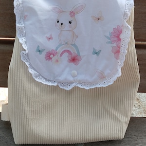 Sac à dos maternelle personnalisé lapin dentelle