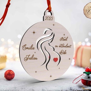 Personalized pregnancy Christmas ball, future parents, family, Christmas pregnancy announcement image 1