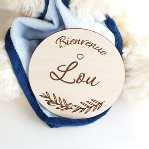 Carte étape bébé en bois personnalisée, Annonce naissance & prénom, Design floral, Bienvenue Bébé