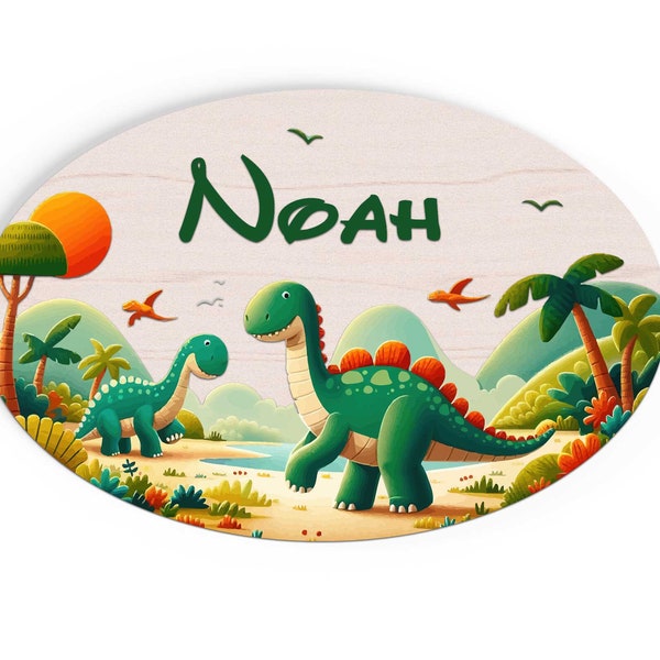 Plaque de Porte dinosaure Personnalisée , Décoration chambre d'enfant