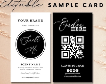 Candle Scent Card Template, Editable Fragrance Tester Card , Printable Smell Sample Cards, Wax Melt Scent Card, Candle Samples Insert Card