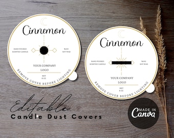 Plantilla Canva de cubierta de polvo de vela, polvo de vela editable e imprimible, plantilla Canva de cubierta de polvo Boho, cubierta de polvo Cricut, mecha de madera