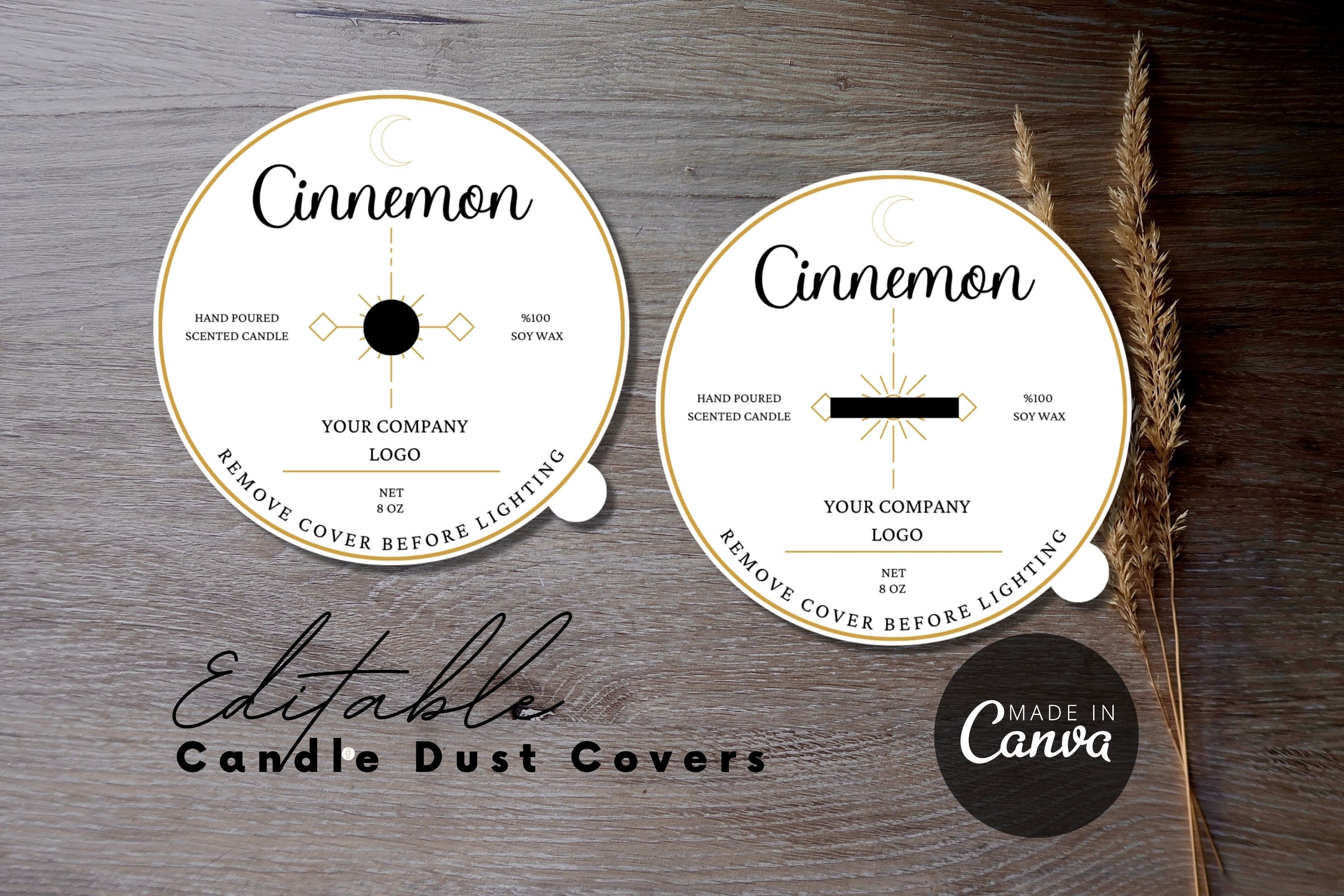 Candle Dust Cover Canva Template, Editable & Printable Candle Dust