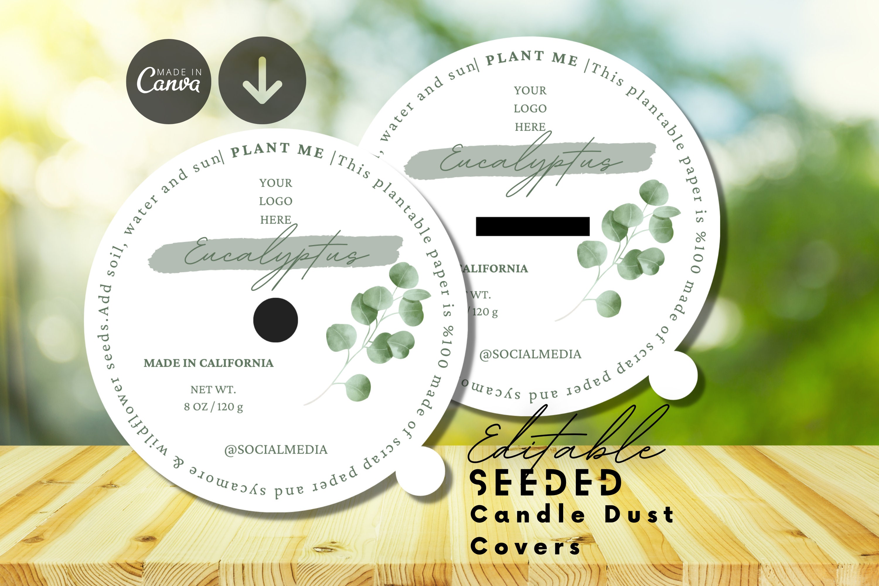 Wildflower Seeded Candle Dust Cover, Candle Dust Covers Template, Warning  Canva Template, Editable Candle Dust Cover, Candle Maker Template 