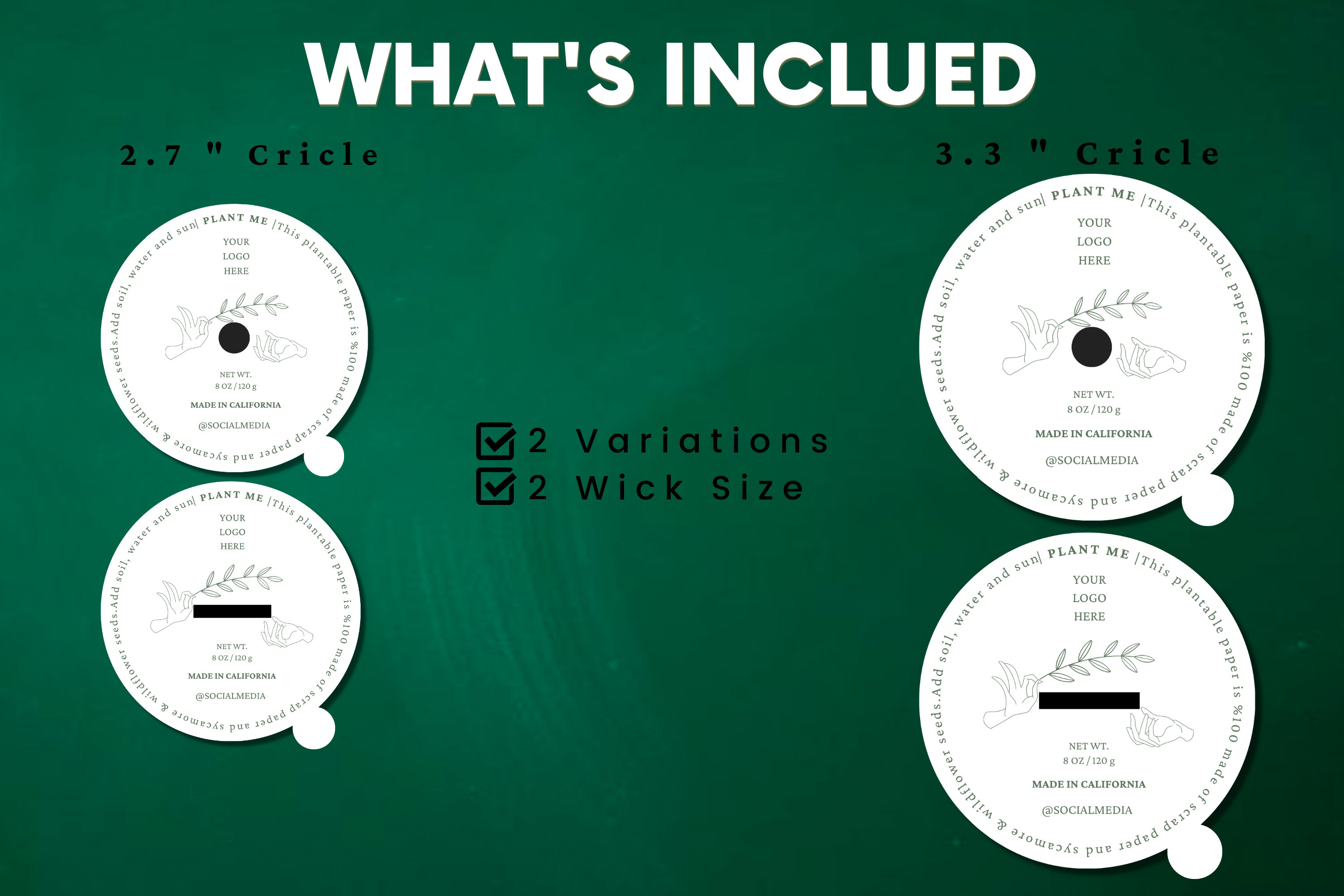 Editable Seeded Candle Dust Cover, Editable & Printable Soy Candle