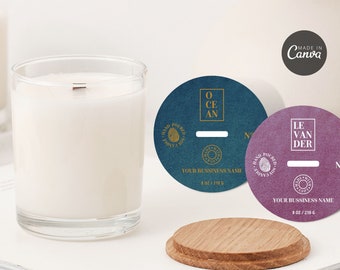 Plantilla minimalista de cubiertas de polvo de velas, diseño de cubierta de polvo editable, diseño de polvo de cubierta de velas imprimible, plantilla Canva, cubierta de polvo Cricut