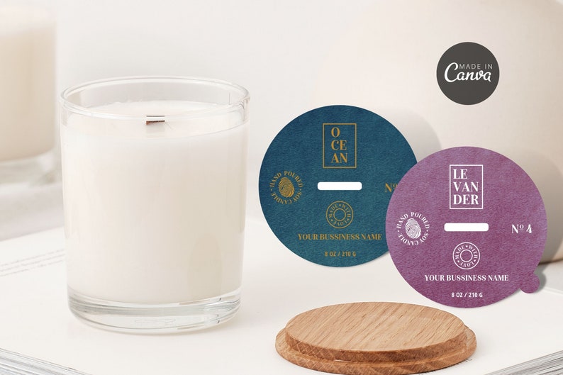 Minimalist Candle Dust Covers Template, Editable Dust Cover Design