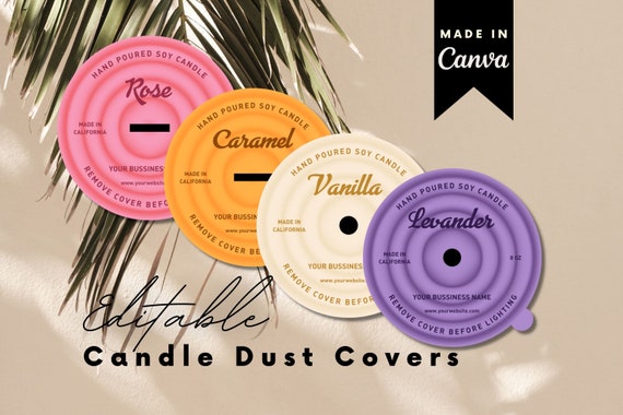 Candle Dust Cover Template: Editable and Printable Candle Lids