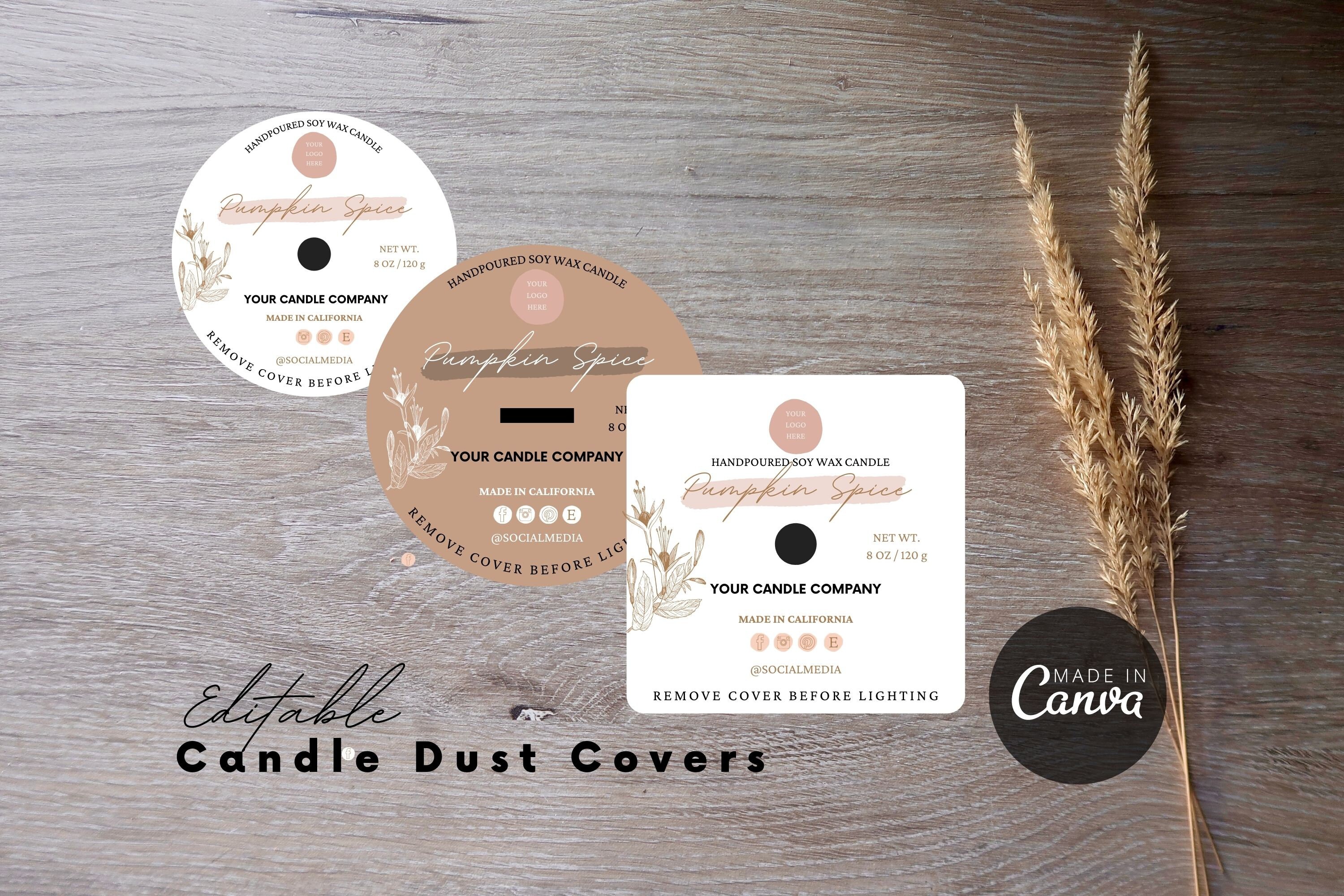 Editable Candle Dust Cover Template Printable Candle Dust Etsy
