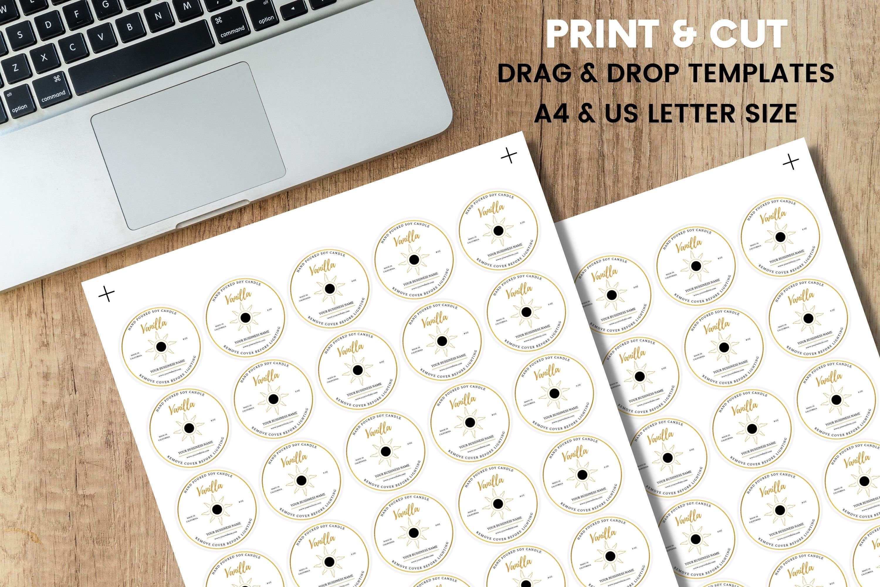 Editable Seeded Candle Dust Cover Canva Template, Editable & Printable