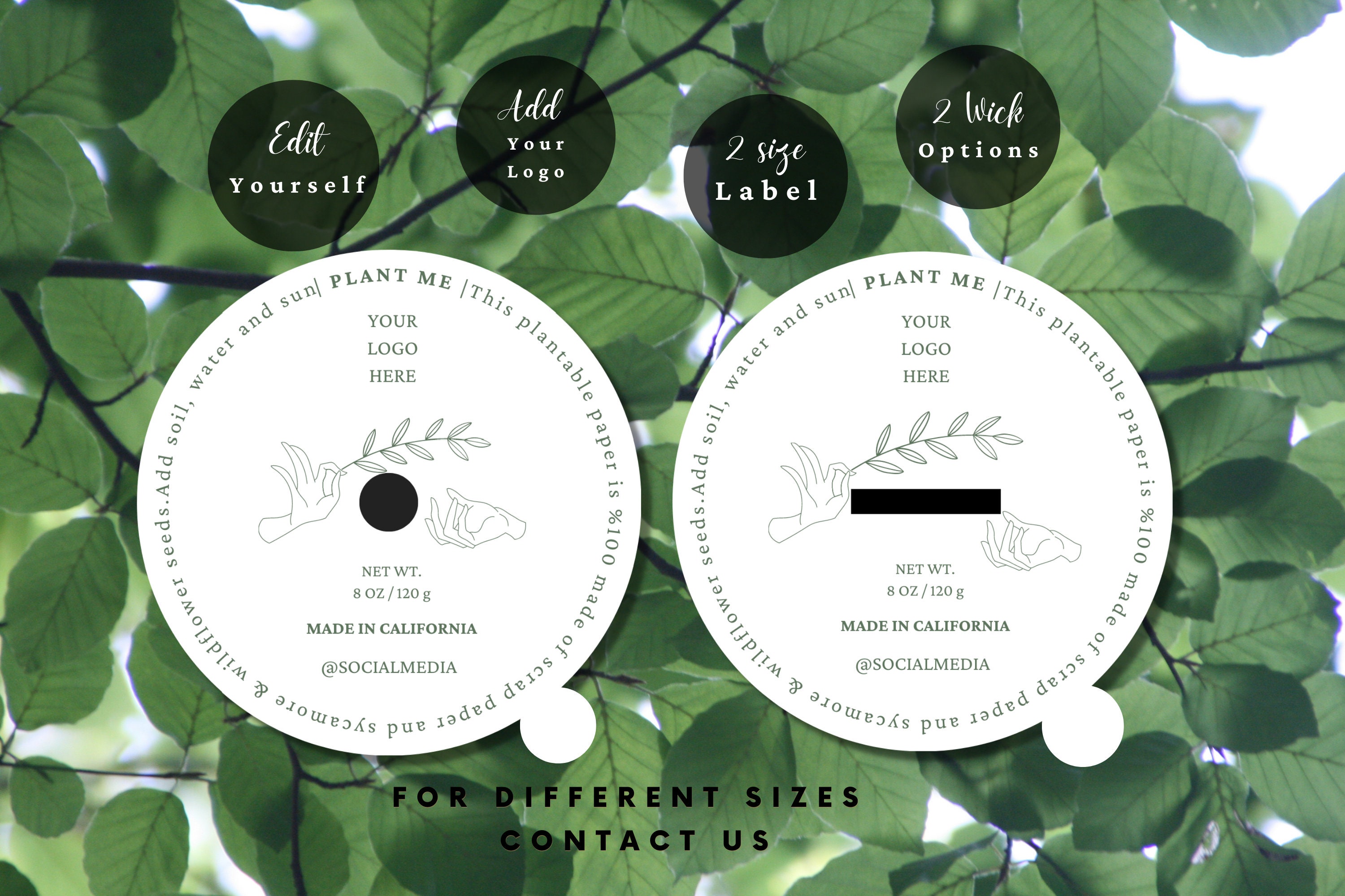 Editable Seeded Candle Dust Cover, Editable & Printable Soy Candle