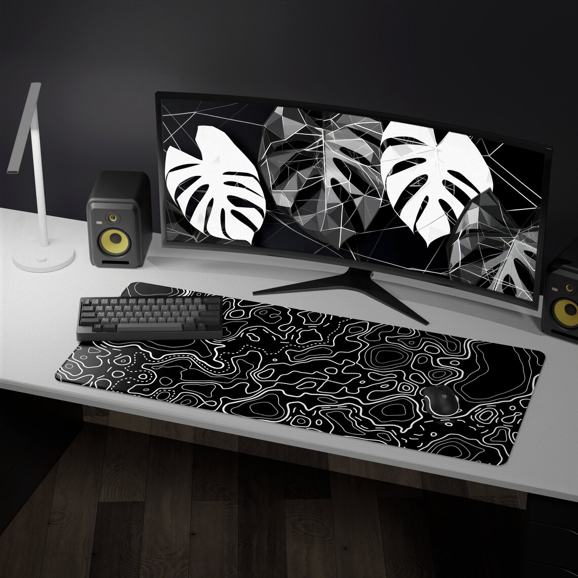 Black Topographic Mousepad Topographic Xxl Mouse Pad Extra Etsy Australia