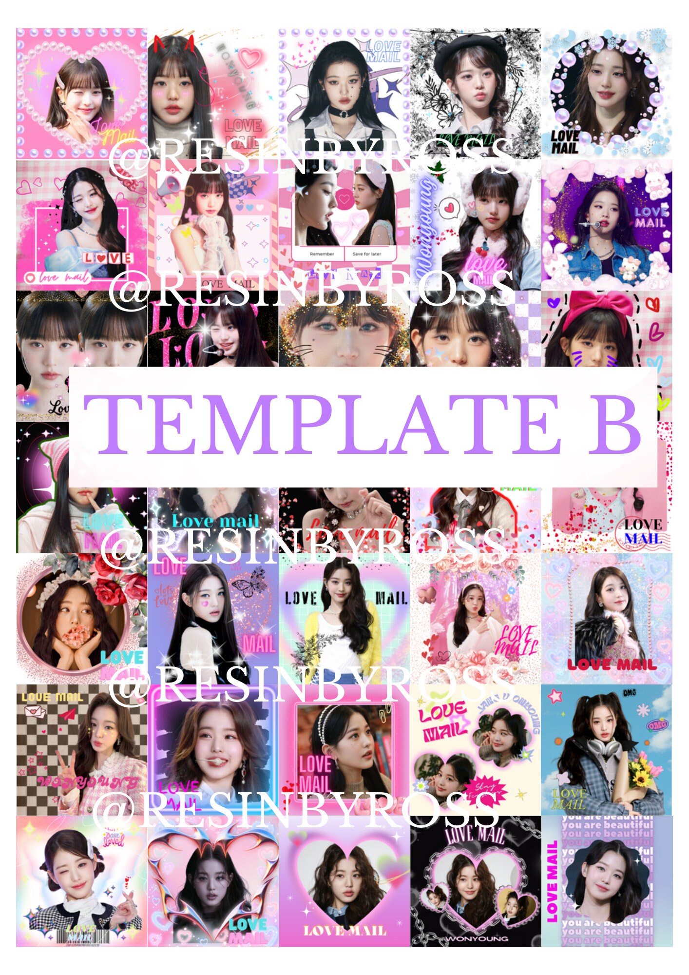 Sticker Mail I've Wonyoung IVE Sticker Template Love Mail SET B - Etsy