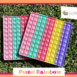 Pastell Regenbogen - Pop It, Hunderter-Diagramm, Montessori, Hunderter-Rahmen, Zählbrett, Mathe-Manipulativ, Hunderter-Diagramm, Schokoladenfreies Ostern