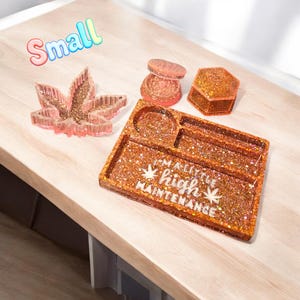 Handmade Resin Smokers Rolling Tray/Rolling Tray, grinder and ashtray set