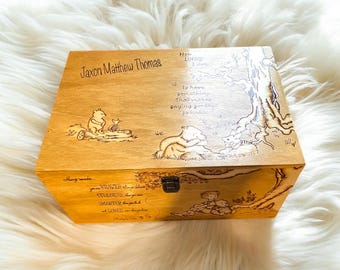 Scatola Dei Ricordi In Legno Personalizzata - Regalo Perfetto Per Neonati E Battesimi - Foto 3